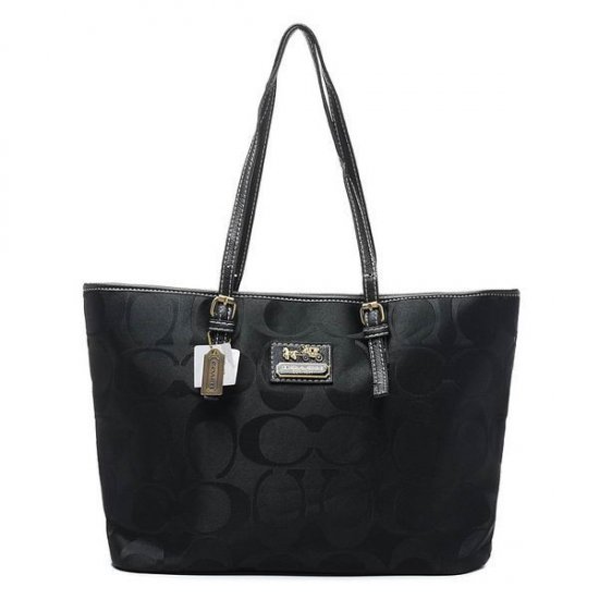 Coach Legacy Logo In Monogram Large Black Totes BQH | Coach Outlet Canada